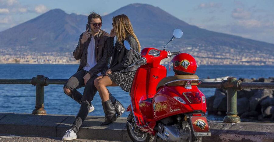 Amazing audioguided Vespa Tour of Naples - with driver - Following Santa Lucia and the Lungomare