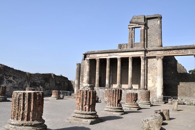 Archaeological Site of Pompeii - Vesuvius above the ruined streets