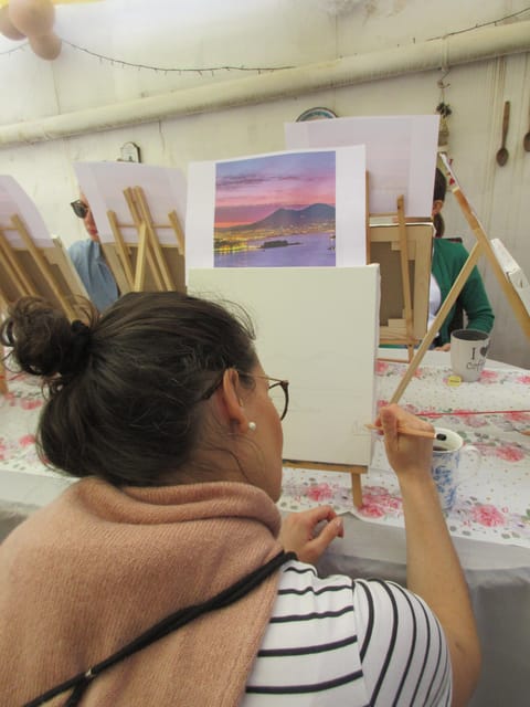 Art Workshop in Naples city centre with Aperitif - From Blank Canvas to Naples Keepsake