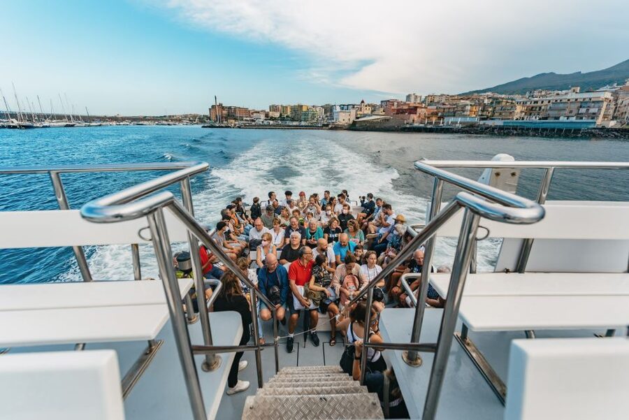 From Naples: Gulf of Naples & Capri Sightseeing Boat Tour - Crossing the Gulf of Naples with Vesuvius in view