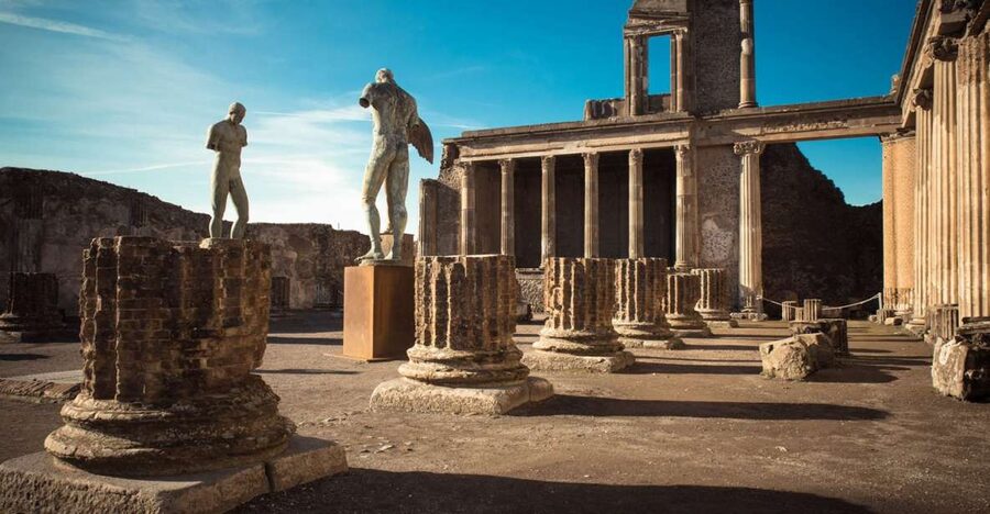 From Naples: Ruins of Pompeii - Bakeries, pizzerias, and the ancient shopping street