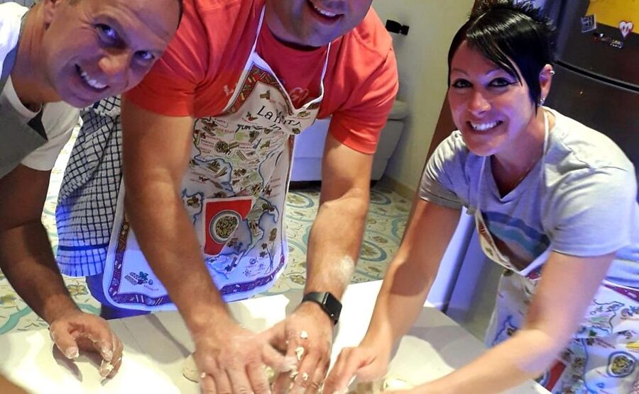 Make Neapolitan Pizza With A View Of Naples Like No Other - Kneading, shaping, and building the pizza