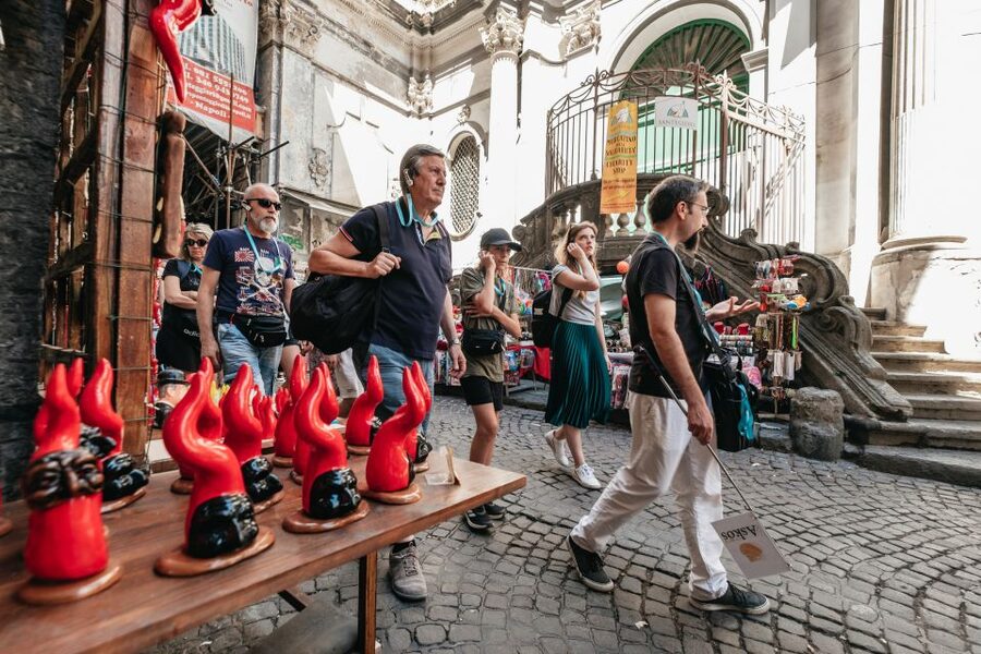 Naples: Downtown Tour with Veiled Christ & St Clare Tickets - Walking Spaccanapoli from square to square