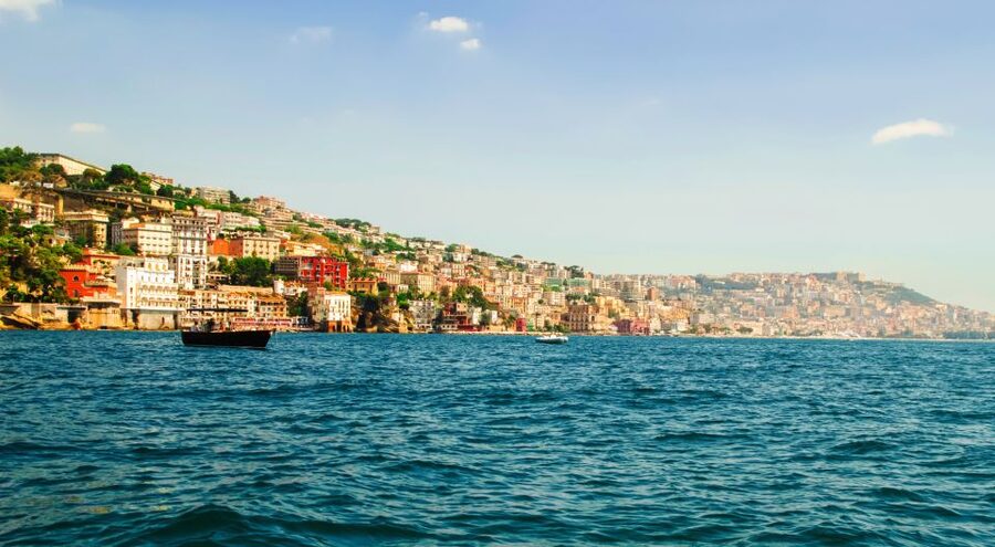 Naples: Sunset Cruise by boat with Aperol Spritz and Snacks - Trentaremi Bay and the Roman tuff quarries