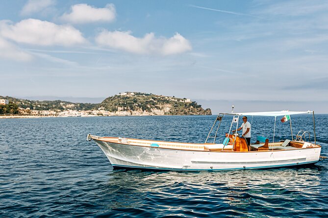 Private tour of the island of Ischia with Gozzo Aprea 35ft - San Pancrazio and the caves reached only from the water