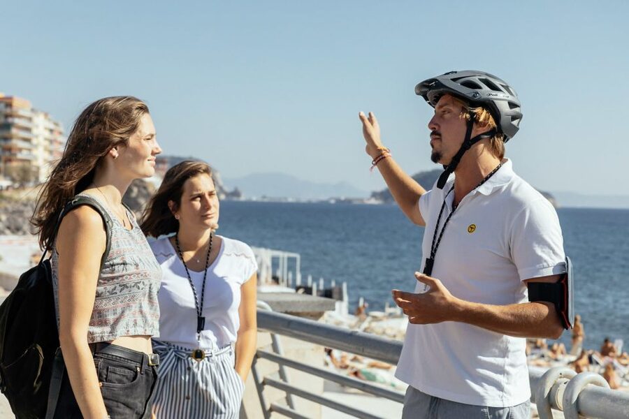 Scenic E-Bike Ride with Vineyard Wine & Meal - Roman ruins without the usual Naples crowds